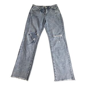Insane Gene Distressed Straight Leg Raw Hem Jeans Size 7 / 27 Grunge Vibe